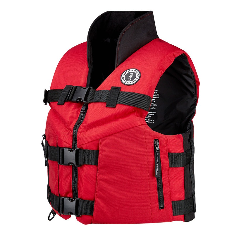 Mustang Accel 100 Foam Fishing Vest – Medium – Red-Black [MV462602-123-M-216]