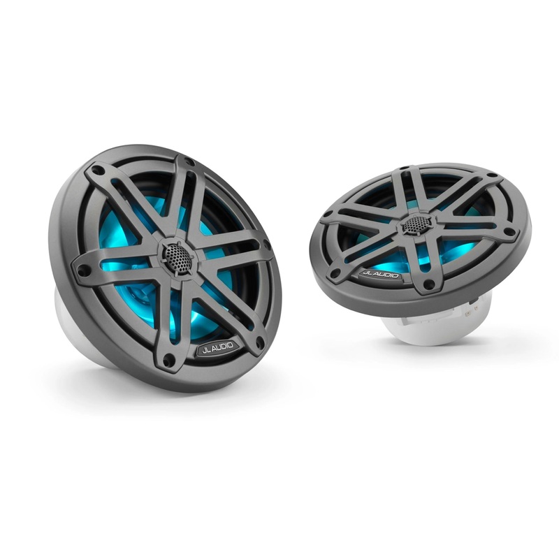 JL Audio M3 6.5in Coaxial Speakers Gray Sport Grille with RGB LED
