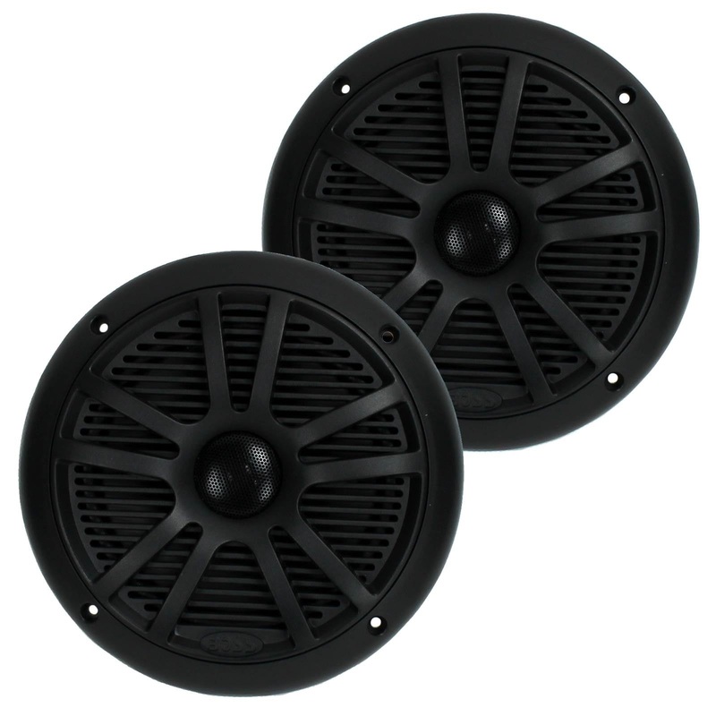 BOSS Audio MR6B 6.5 180W Dual Cone Marine Full Range Speakers, Black, 1 Pair