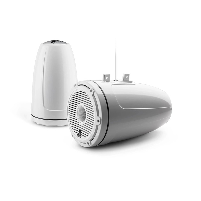 JL Audio M6 8.8in Enclosed Tower Speakers White Classic Grille