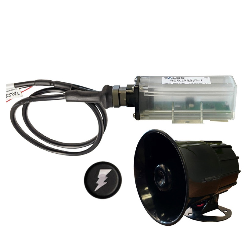 TALOS Remote Housing Lightning Detection System w/20′ Cable & External Horn – Black Round Indicator & 45′ Horn Cable