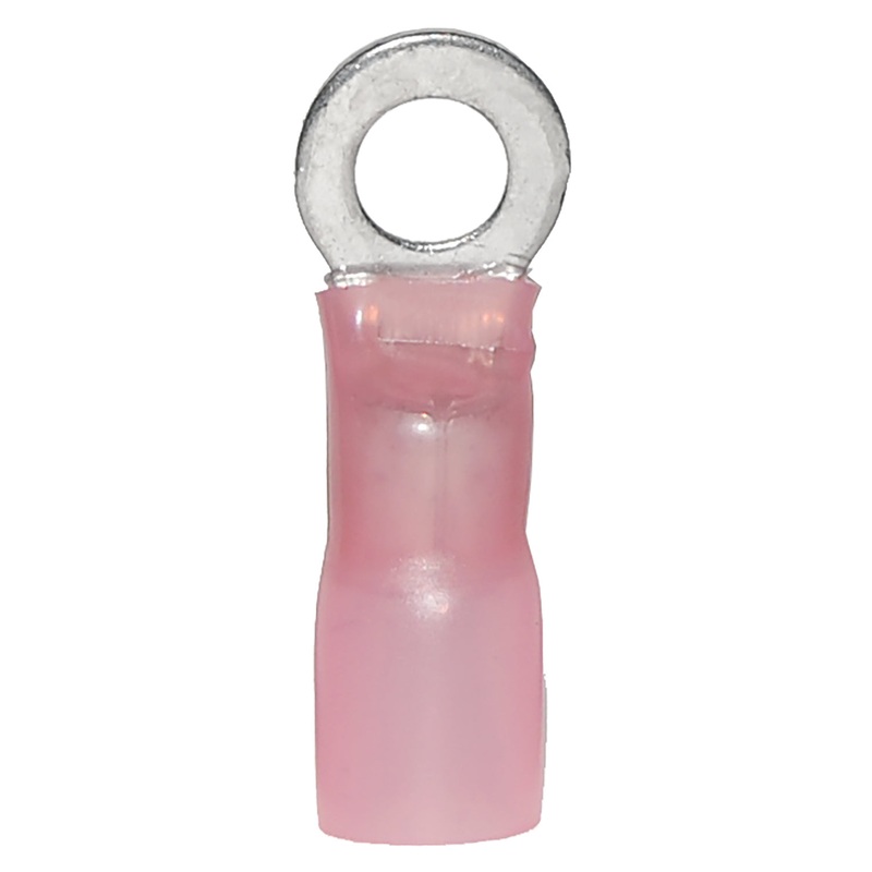 Ancor 8AWG 1/4 Ring Terminal heat Shrink Red 25 Pack