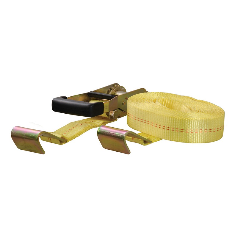 CURT 27′ Yellow Cargo Strap w/Flat Hooks – 3,333 lbs