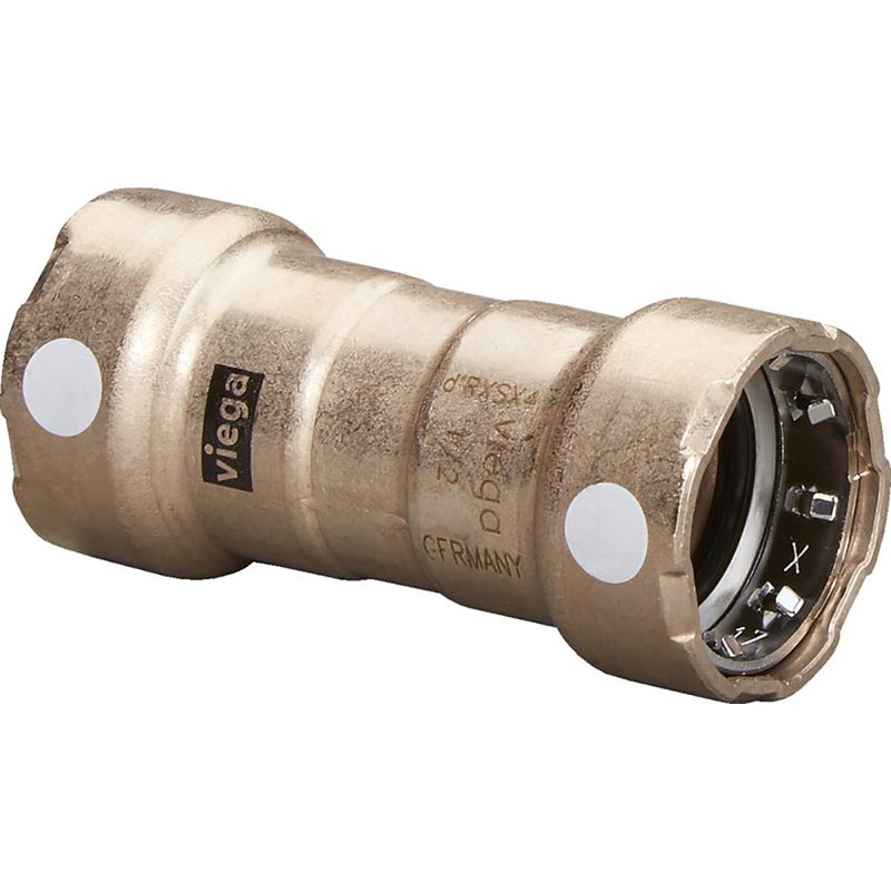 Viega MegaPress 3/4 Copper Nickel Coupling w/Stop Double Press Connection – Smart Connect Technology