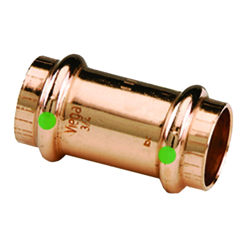 Viega ProPress 1/2 Copper Coupling w/Stop – Double Press Connection – Smart Connect Technology