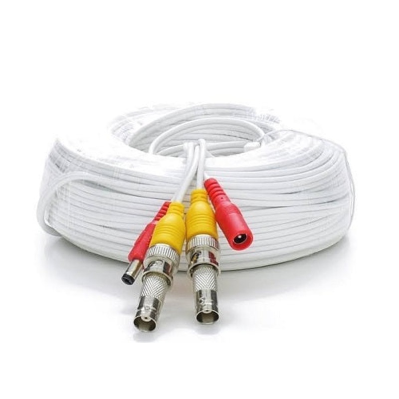 25′ RG59 Siamese Cable BNC Males And Power Leads