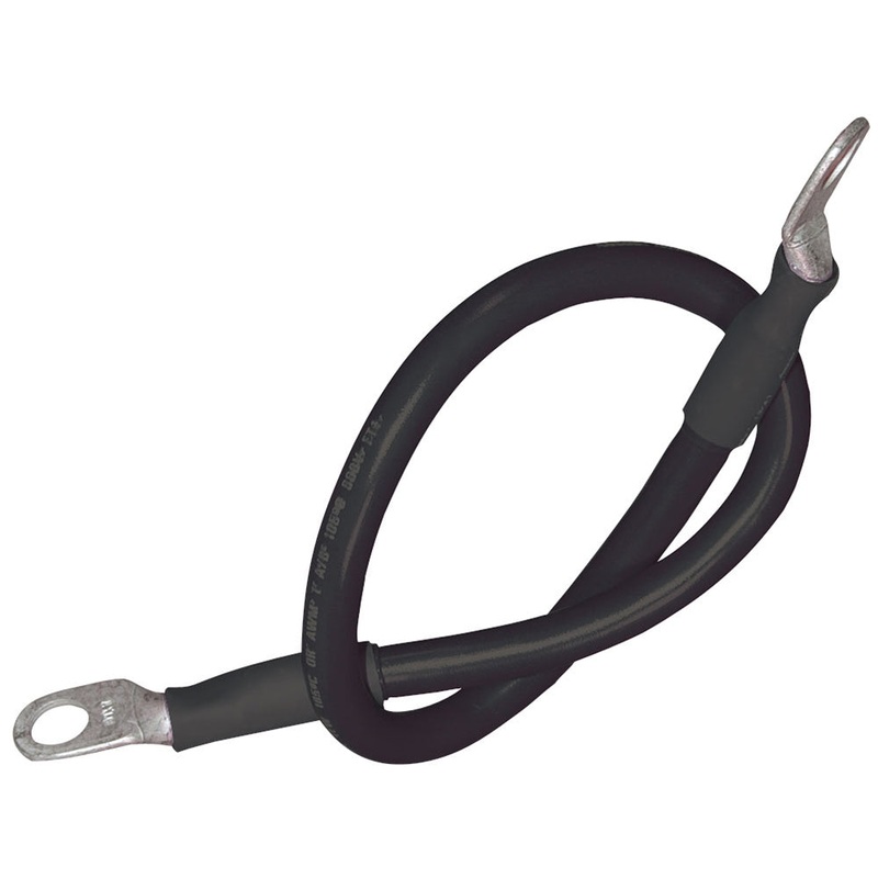 Ancor Battery Cable Assembly, 4 AWG (21mm?) Wire, 5/16 (7.93mm) Stud, Black – 18 (45.7cm)