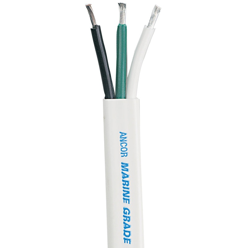 Ancor White Triplex Cable – 10/3 AWG – Flat – 500′