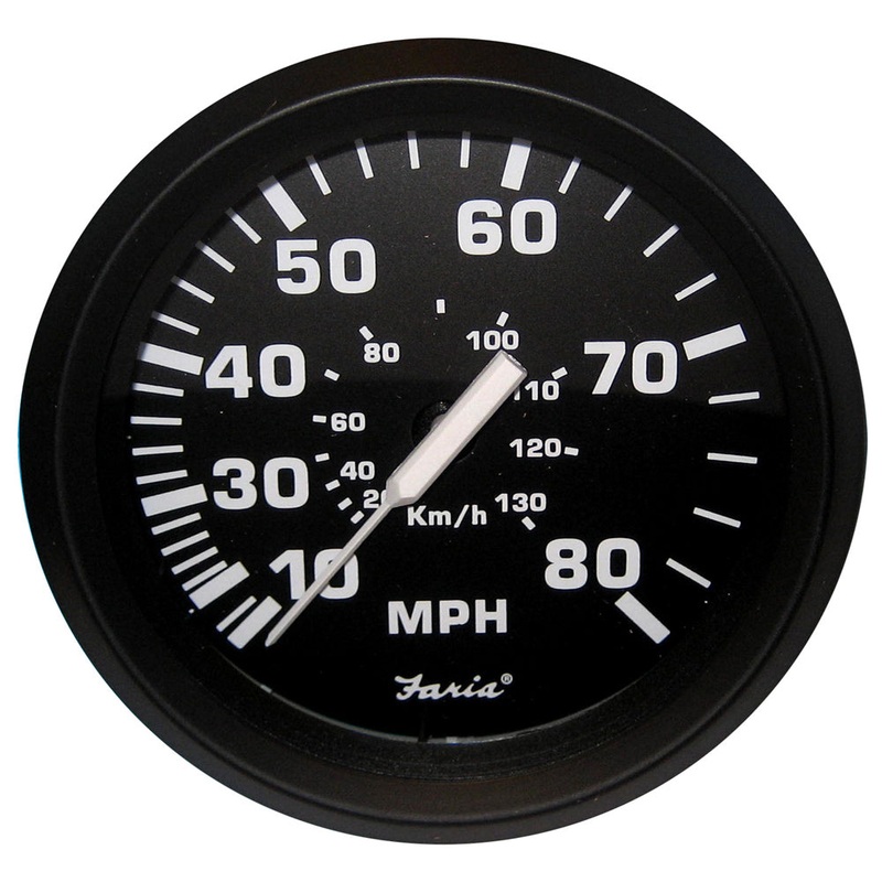 Faria Euro Black 4 Speedometer – 80MPH (Pitot)