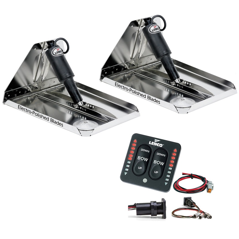 Lenco 17 x 12 Extreme Duty Performance Trim Tab Kit w/LED Indicator Switch Kit 12V