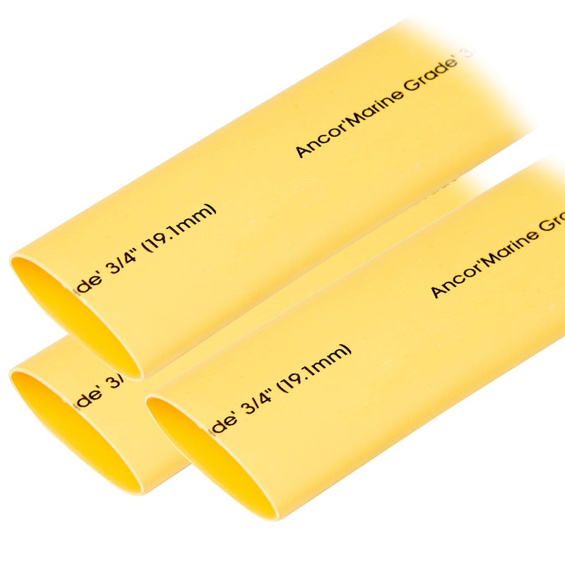 Ancor Heat Shrink Tubing 3/4 x 3 – Yellow – 3 Pieces