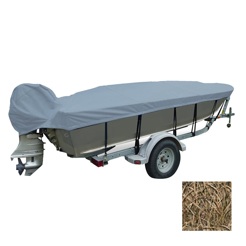 Carver Performance Poly-Guard Wide Series Styled-to-Fit Boat Cover f/16.5′ V-Hull Fishing Boats – Shadow Grass