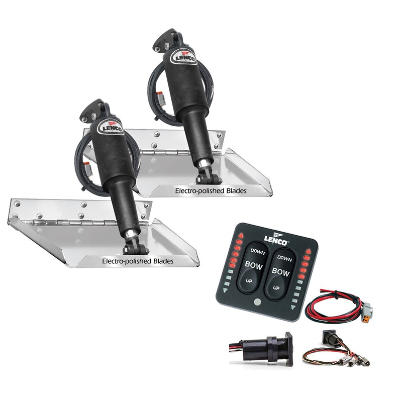 Lenco 12 x 12 Standard Performance Trim Tab Kit w/LED Indicator Switch Kit 12V [RT12X12I]