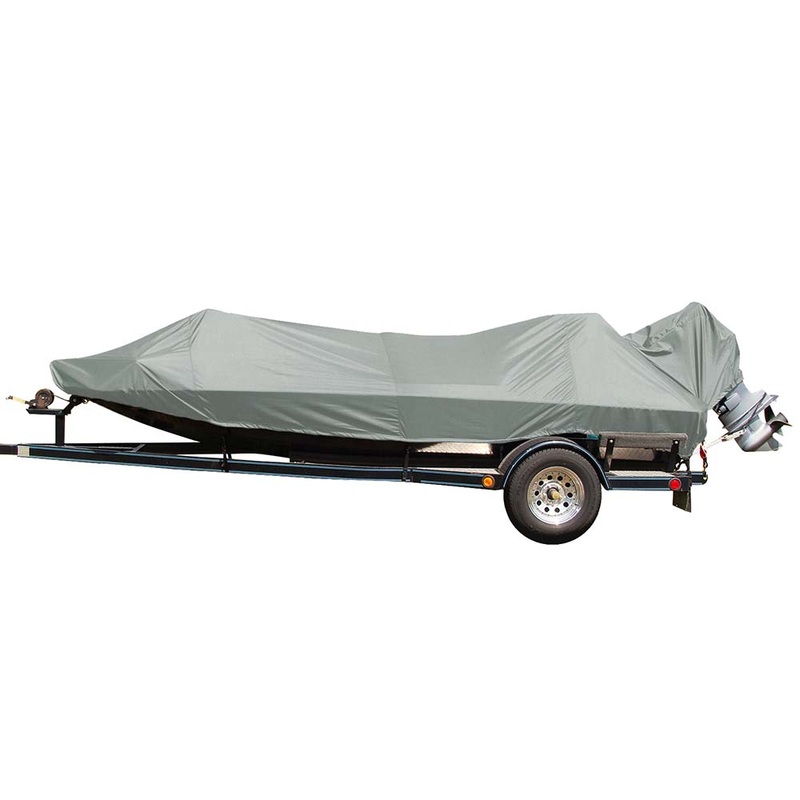 Carver Poly-Flex II Extra Wide Series Styled-to-Fit Boat Cover f/16.5′ Jon Style Bass Boats – Grey