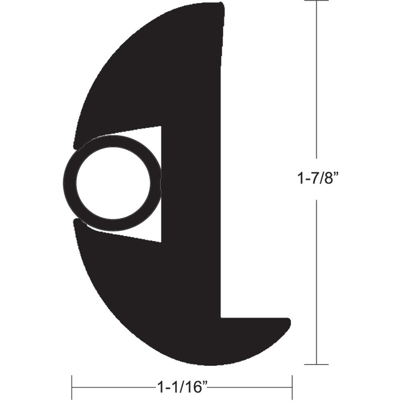 TACO Flex Vinyl Rub Rail Kit – Black w/Black Insert – 50′ – 1-7/8 x 1-1/16 [V11-2423BBK50-2]