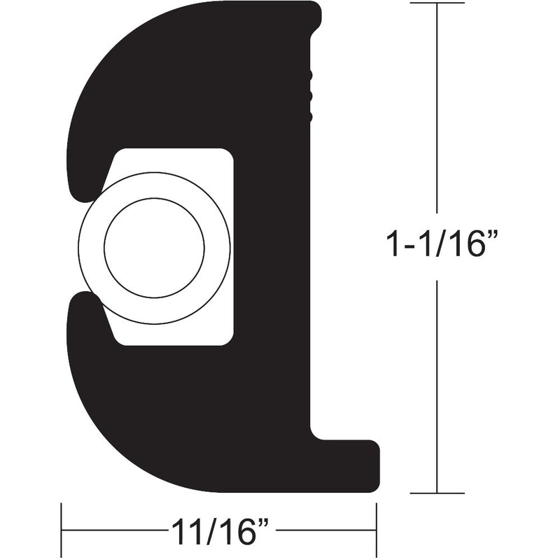 TACO Flex Vinyl Rub Rail Kit – Black w/White Insert – 50′ – 1-1/16 x 11/16 [V11-0809BWK50-2]