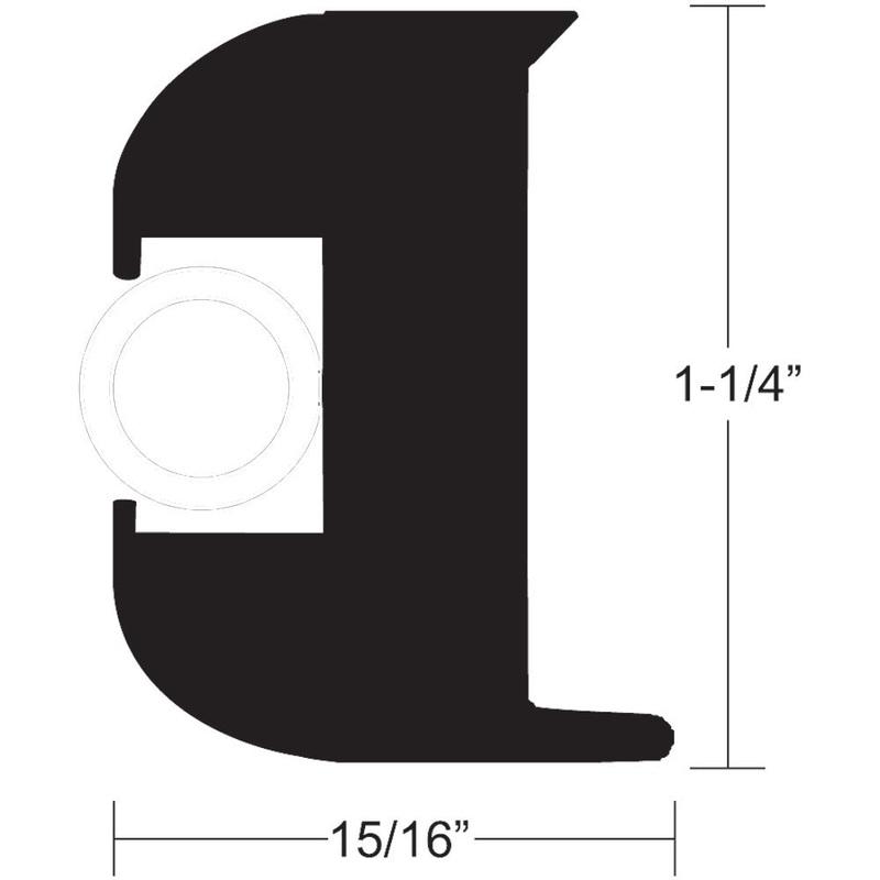 TACO Flex Vinyl Rub Rail Kit – Black w/White Insert – 50′ – 1-1/4 x 15/16 [V11-3447BWK50-2]