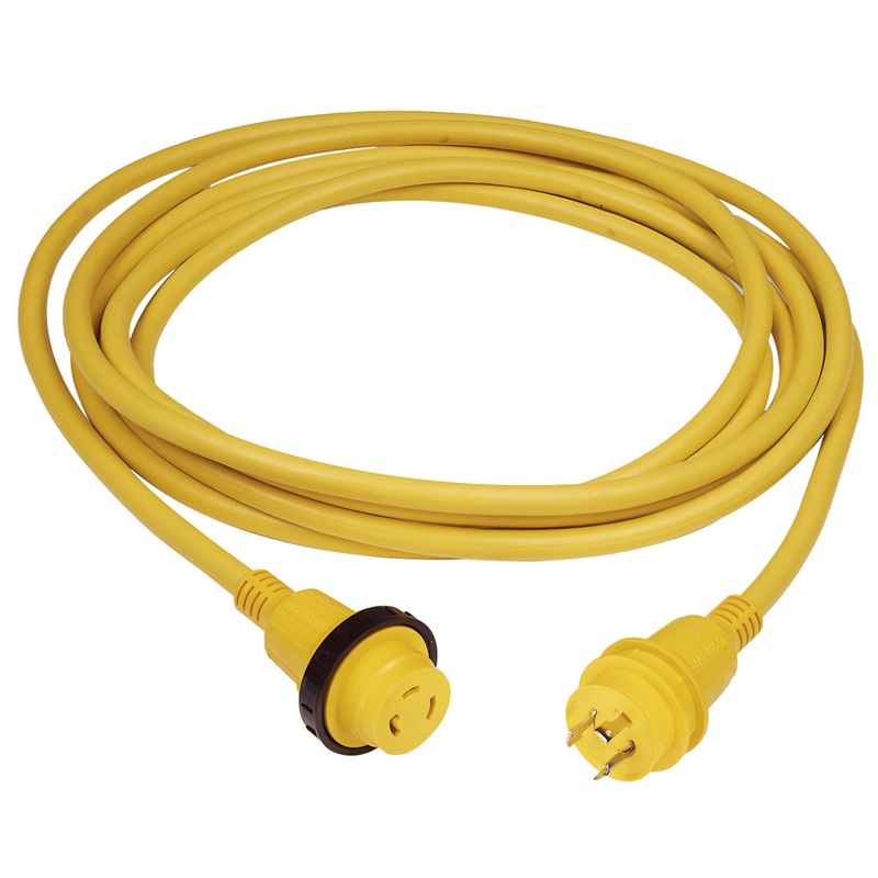 Marinco 30 Amp PowerCord PLUS Cordset w/Power-On LED – Yellow 50ft [199119]