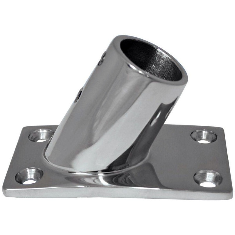 Whitecap 1 O.D. 60 Degree Rectangle Base SS Rail Fitting [6142C]