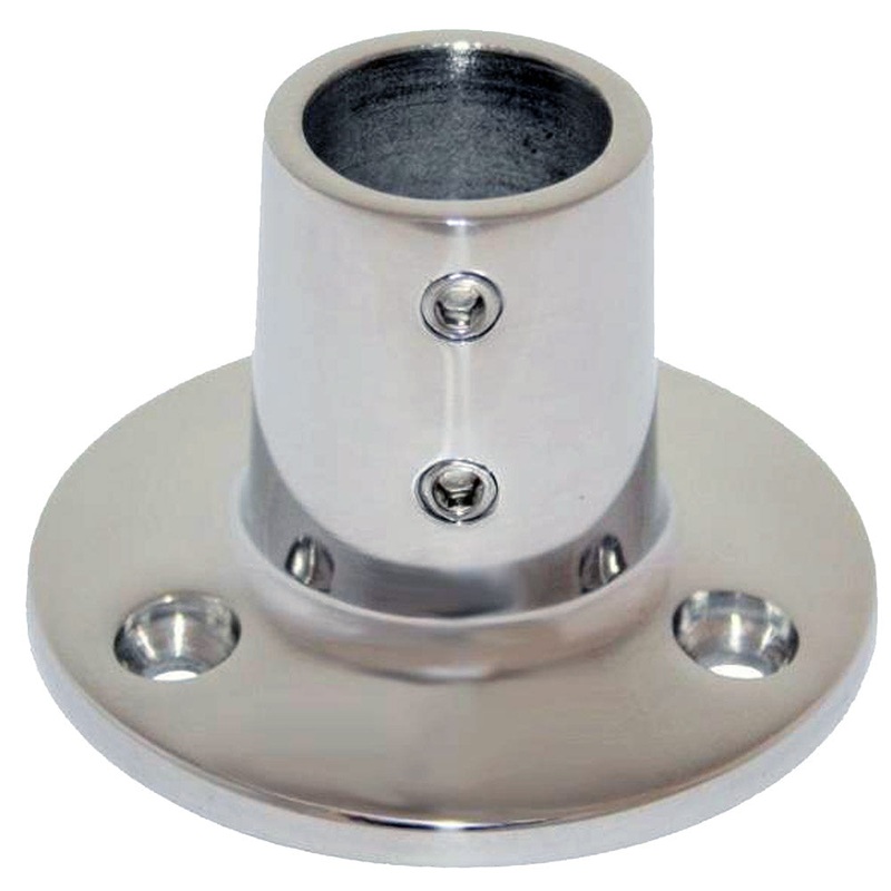 Whitecap 1 O.D. 90 Degree Round Base SS Rail Fitting [6139C]
