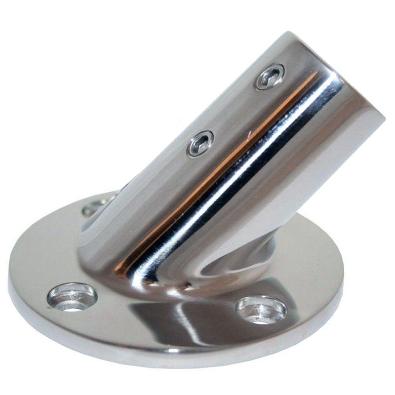 Whitecap  O.D. 45 Degree Round Base SS Rail Fitting [6014C]