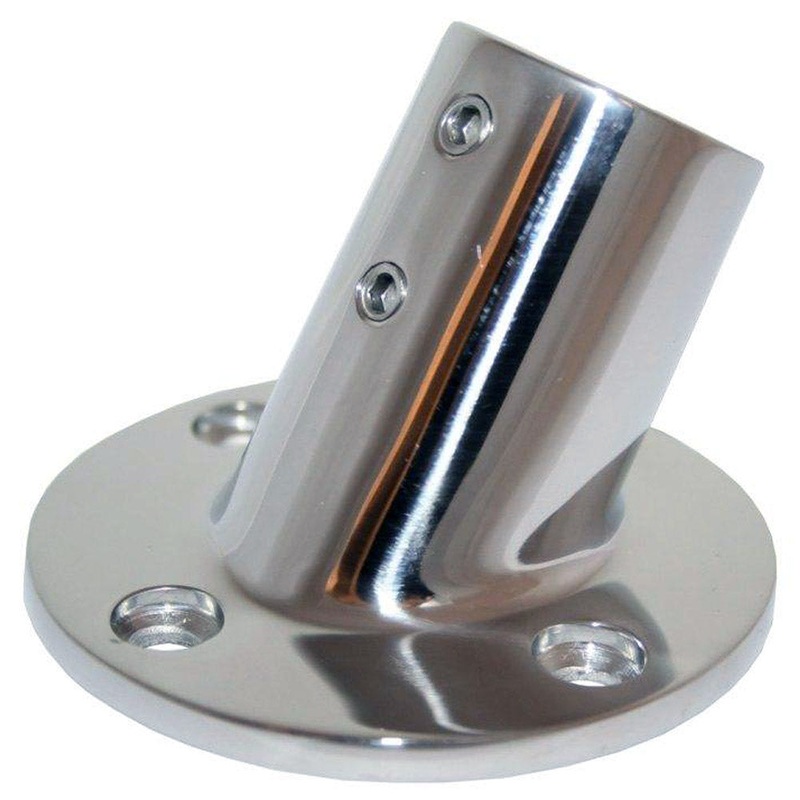 Whitecap  O.D. 60 Degree Round Base SS Rail Fitting [6040C]