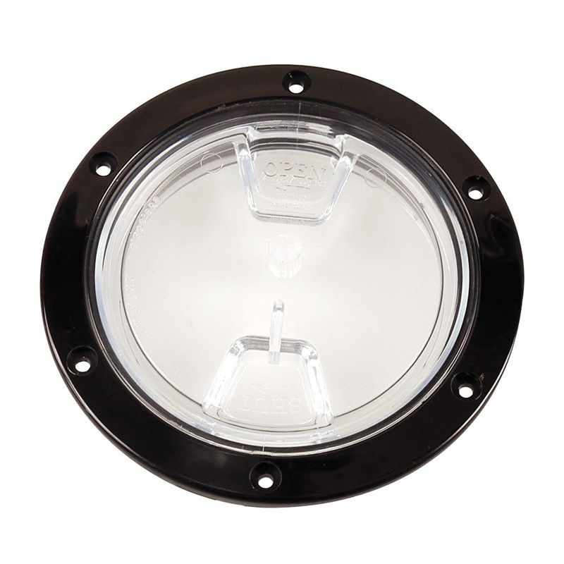 Beckson 4 Clear Center Screw Out Deck Plate – Black [DP40-B-C]