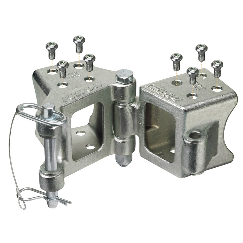 Fulton Fold-Away Bolt-On Hinge Kit 3 x 3 Trailer Beam, Rating 5,000 lbs., 48 Pivot, Z-Max 600 Zinc Finish [HDPB330101]