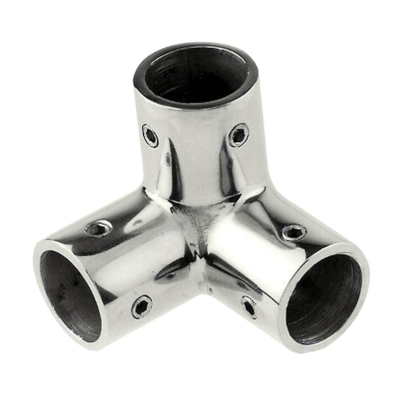 Whitecap  O.D. SS 3-Way Corner Fitting [6046C]