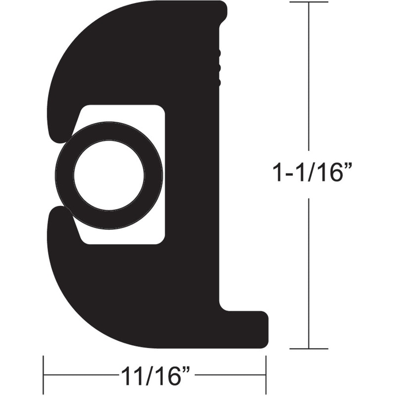 TACO Flex Vinyl Rub Rail Kit – Black w/Black Insert – 70′ – 1-1/16 x 11/16 [V11-0809BBK70-2]