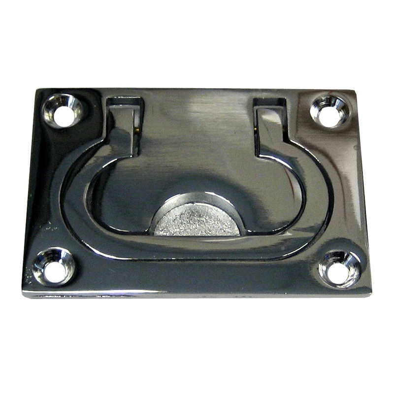 Whitecap Flush Pull Ring – CP/Brass – 3 x 2 [S-3364C]