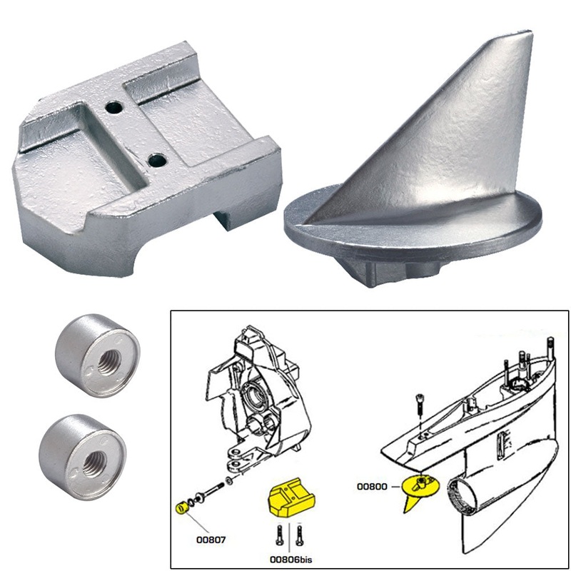 Tecnoseal Anode Kit w/Hardware – Mercury Alpha 1 Gen 1 – Magnesium [20800MG]