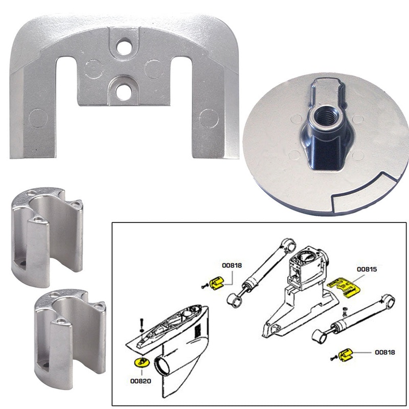 Tecnoseal Anode Kit w/Hardware – Mercury Bravo 2-3 – Zinc [20804]