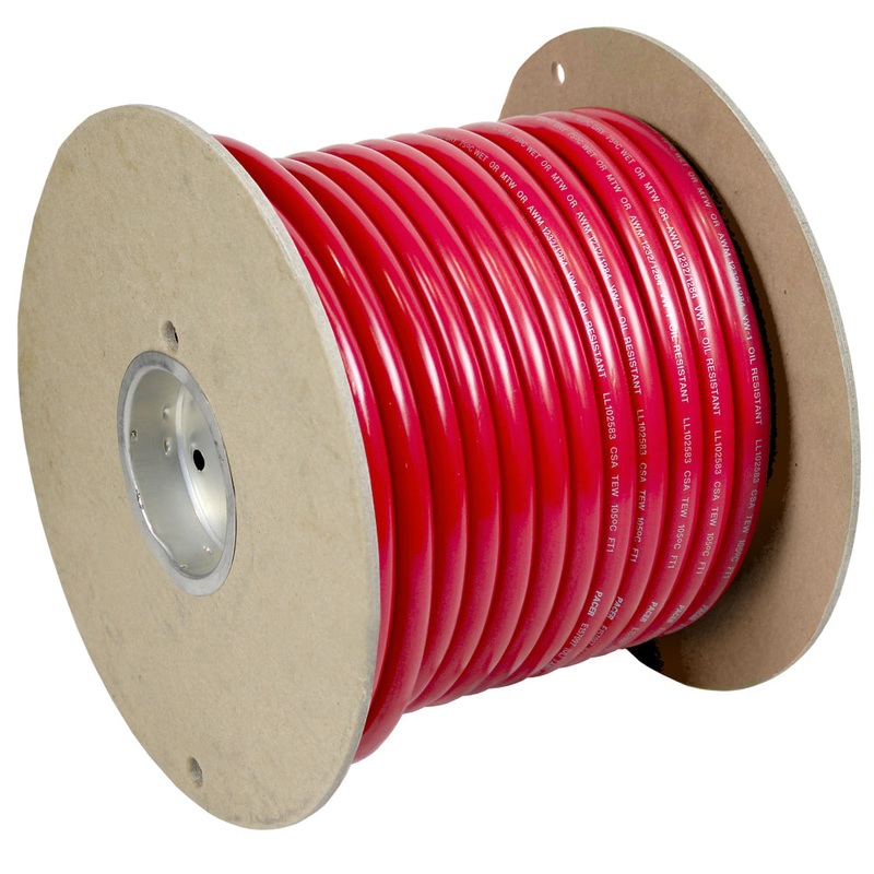 Pacer Red 4/0 AWG Battery Cable – 100′