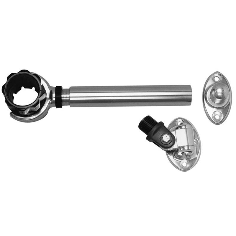 Rupp Threaded Antenna Support w/6 Flat Mount, Oval 4-Way Base & 1.5 Collar [PAK-0006]