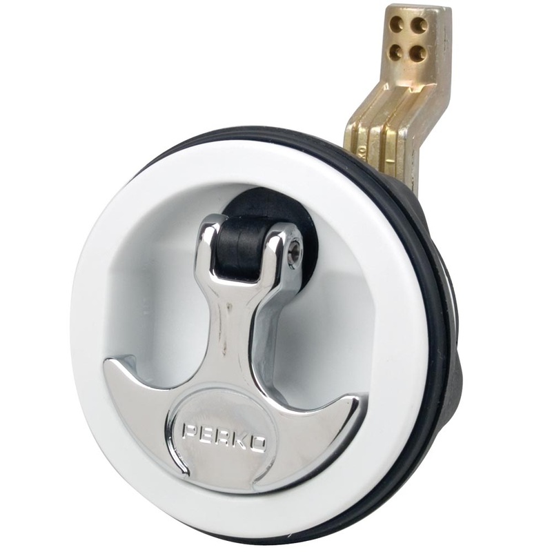 Perko Flush Latch – Surface Mount Offset Cam Bar – 2.5 Hole – White [1092DP1WHT]