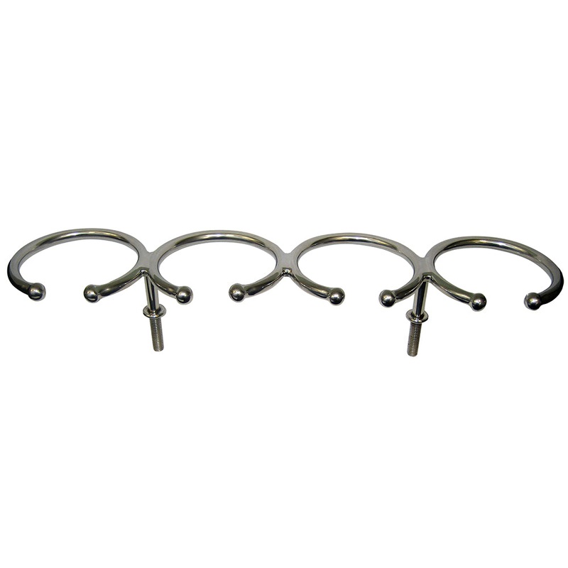 Whitecap Top Mount Ring SS Cup Holder – 4-Drink – Stud Mount [S-3515]