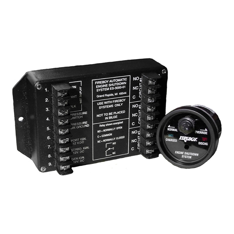 Fireboy-Xintex Engine Shutdown – 5 Circuit w/20A Relays – Round Display [ES-5000-01]