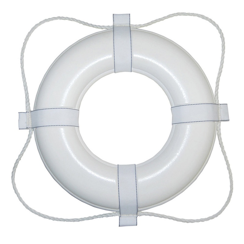 Taylor Made Foam Ring Buoy – 24 – White w/White Grab Line [361]
