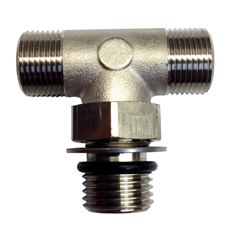 Uflex Boss Style T-Fitting – Nickel – ORB 6 to 3/8 COMP [71955T]