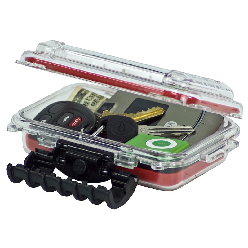Plano Waterproof Polycarbonate Storage Box – 3449 Size – Red/Clear [144900]