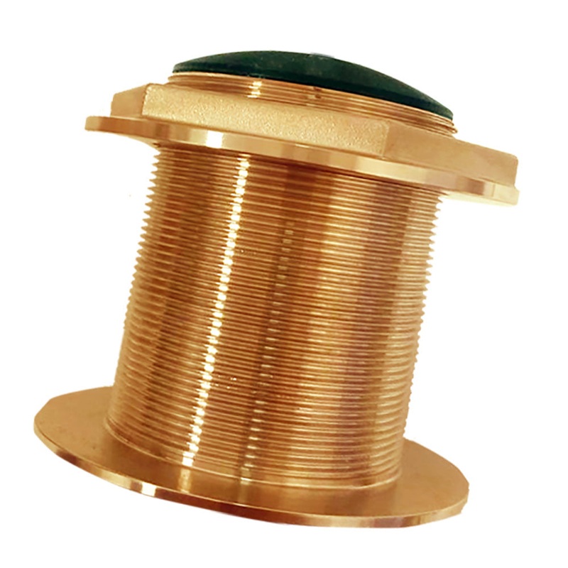 Echonautics Bronze Low-Profile Thru-Hull High-Frequency CHIRP Transducer – 1kW, 18? Tilt, 130-210kHz
