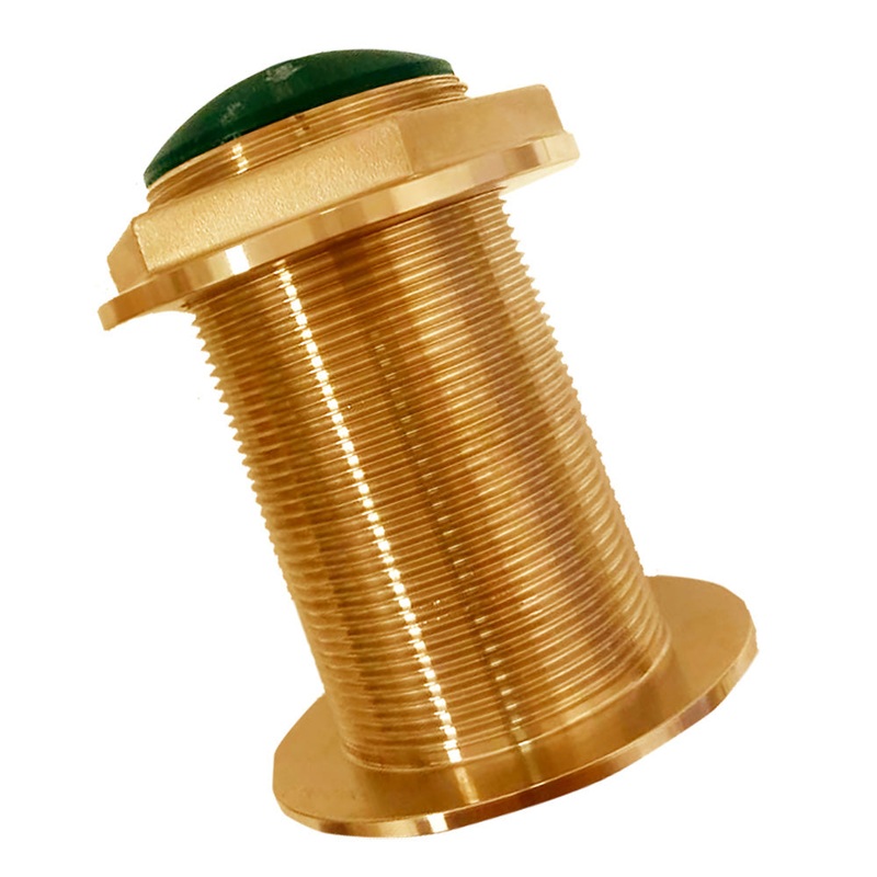 Echonautics Bronze Low-Profile Thru-Hull Medium-Frequency CHIRP Transducer – 300W, 0? Tilt, 95-155kHz