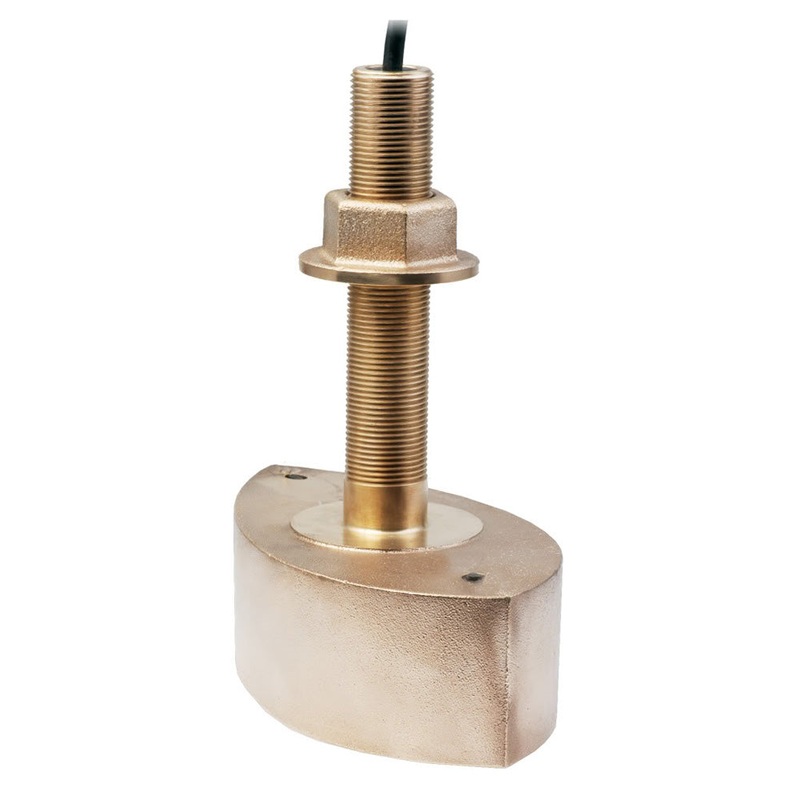 Echonautics Bronze Stem Thru-Hull CW Dual Frequency Transducer – 600W, 50/200kHz