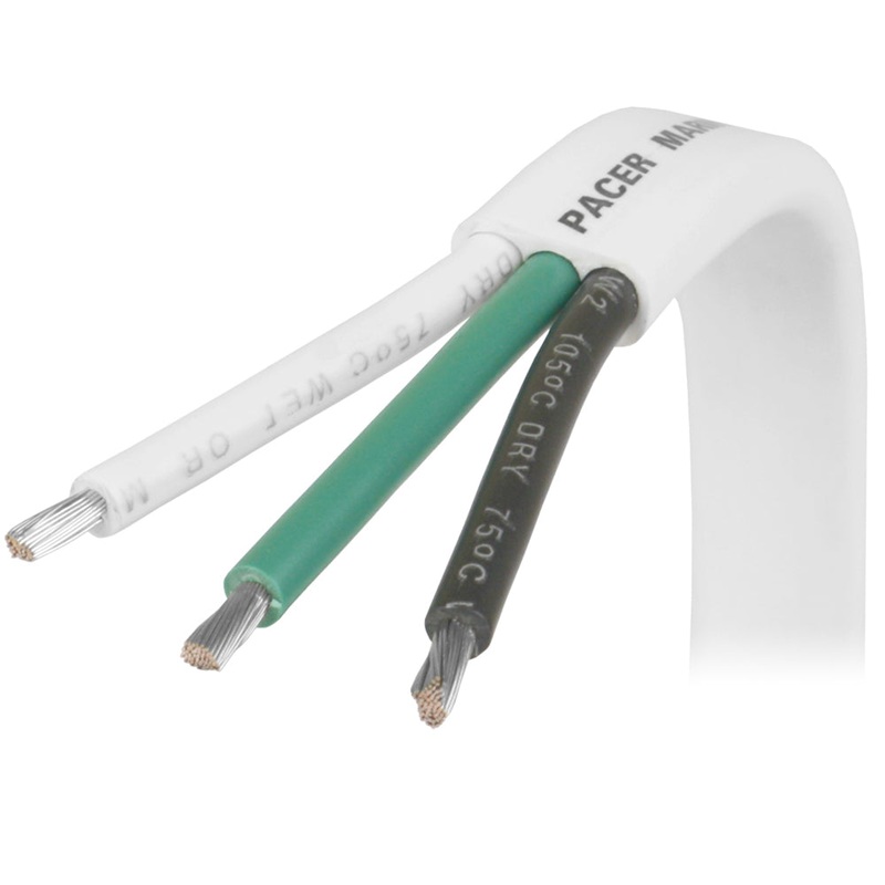 Pacer 12/3 AWG Triplex Cable – Black/Green/White – 500′