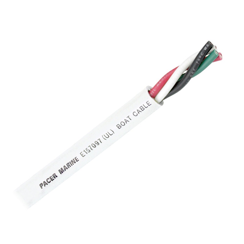 Pacer Round 4 Conductor Cable – 250′ – 14/4 AWG – Black, Green, Red & White