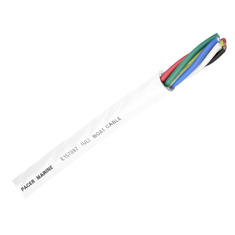 Pacer Round 6 Conductor Cable – 250′ – 14/6 AWG – Black, Brown, Red, Green, Blue & White