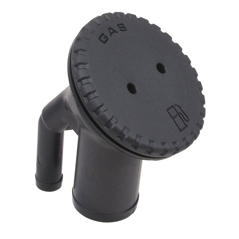 Perko 0542 Vented Fill f/1-1/2 Hose – Angled Neck – Gas – Black [0542DPGBLK]