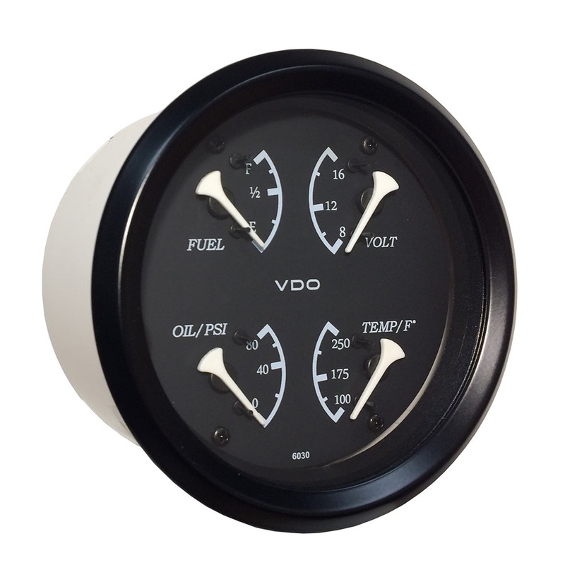 VDO Cockpit Marine 85mm (3-3/8) 4 in 1 Gauge – Black Dial/Bezel [110-11700]