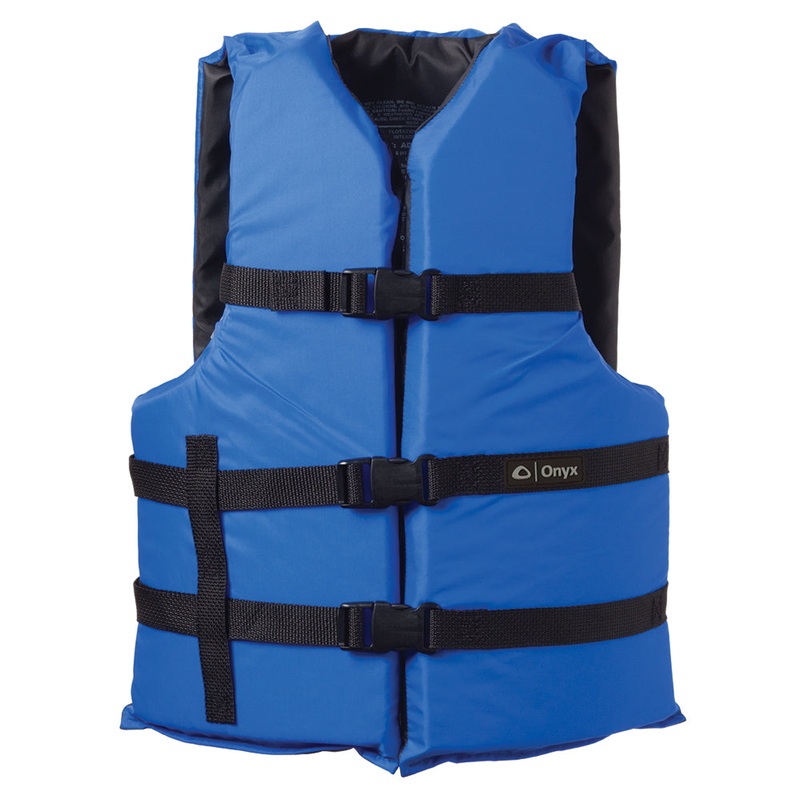 Onyx Nylon General Purpose Life Jacket – Adult Universal – Blue [103000-500-004-12]